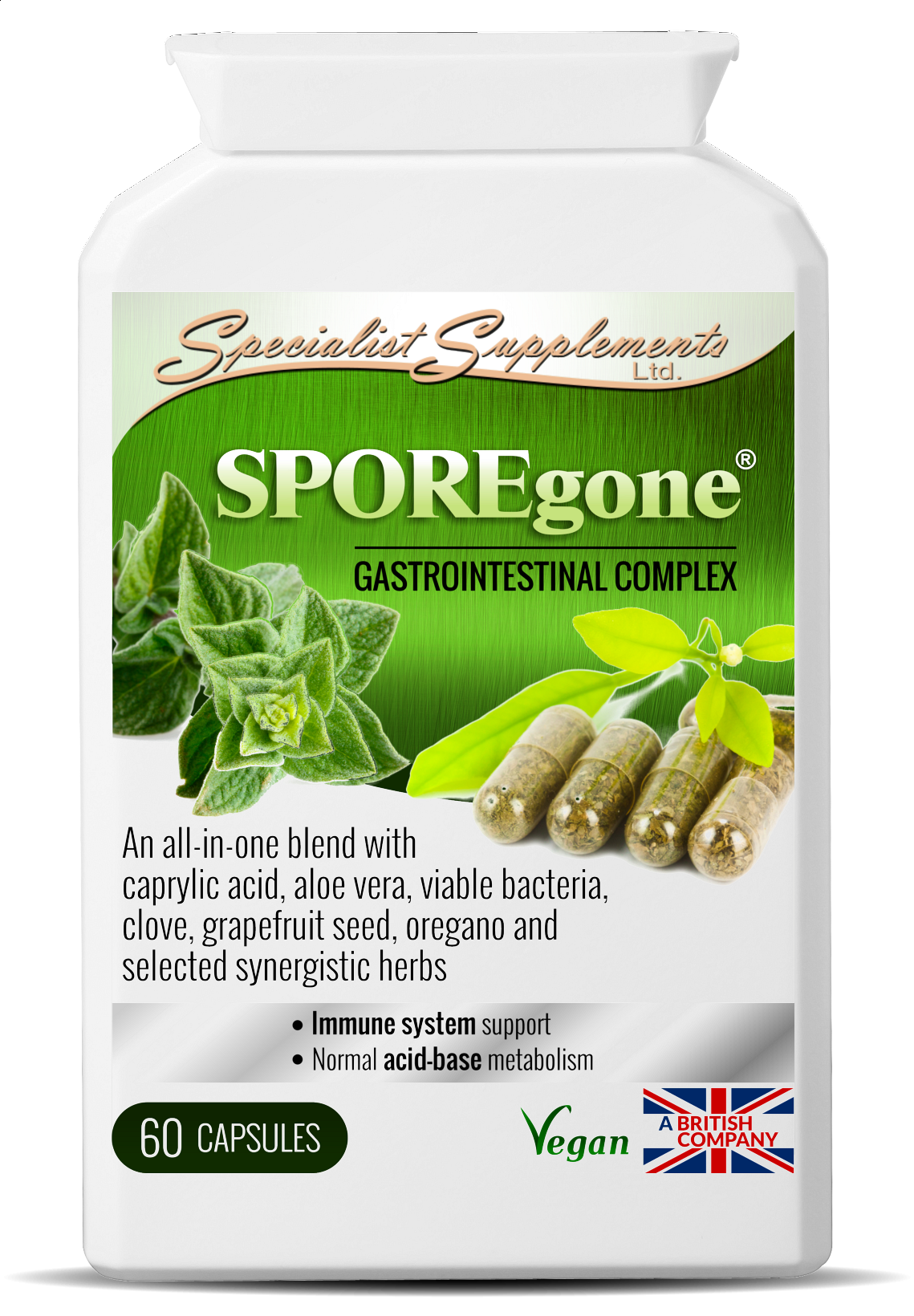 Sporegone Anti-Candida Yeast,Bowel, IBS, Candida, Thrush, Natural Colon Cleanser
