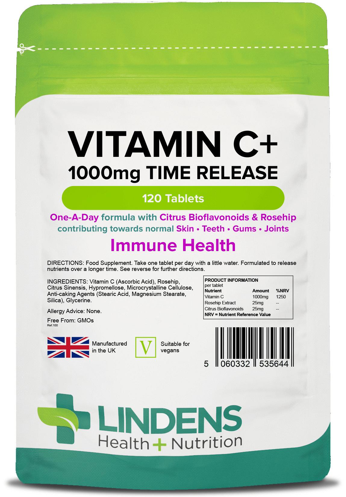 Lindens Vitamin C+ 1000mg (Time Release) Tablets