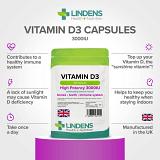 Lindens Vitamin D3 3000IU Capsules