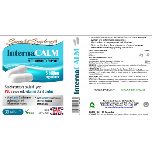 InternaCALM With Immunity Support - Saccharomyces Boulardii Yeast