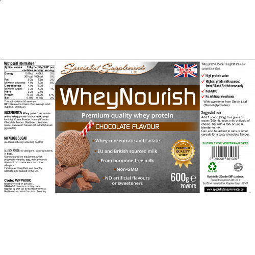 WheyNourish Powder, Premium Quality Whey Protein Chocolate Flavour